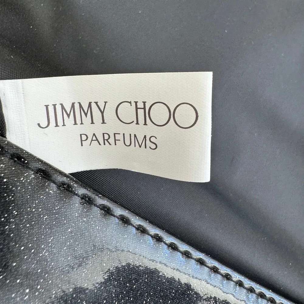 Jimmy Choo Parfums Black Velvet Glitter Crossbody‎ Bag Gold Chain JC Charm